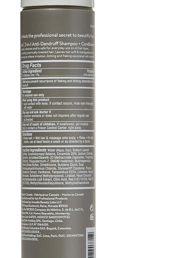 ION 2-in-1 Anti-Dandruff Shampoo & Conditioner with Pomegranate Extract and Pyrithione Zinc - Image 3